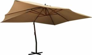 vidaXL vidaXL Wiszący parasol z drewnianym słupkiem, 400x300 cm, taupe 1