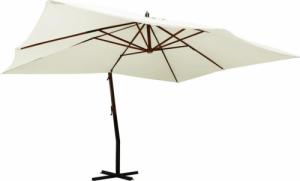 vidaXL vidaXL Wiszący parasol z drewnianym słupkiem, 400x300 cm, piaskowy 1