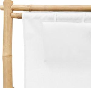 vidaXL Leżak z bambusa i kremowego płótna 7