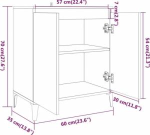vidaXL vidaXL Komoda, szary dąb sonoma, 60x35x70 cm 8