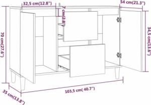 vidaXL vidaXL Komoda, szary dąb sonoma, 103,5x35x70 8