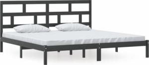 vidaXL vidaXL Rama łóżka, czarna, lite drewno sosnowe, 200 x 200 cm 2