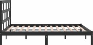 vidaXL vidaXL Rama łóżka, czarna, lite drewno sosnowe, 200 x 200 cm 6