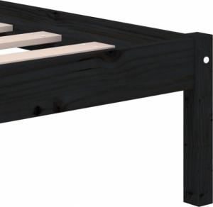 vidaXL vidaXL Rama łóżka, czarna, lite drewno sosnowe, 200 x 200 cm 7