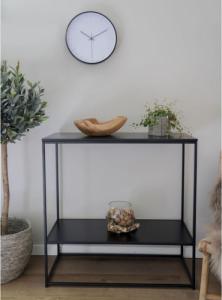 House Nordic House Nordic Stolik konsolowy z 2 półkami Avery, czarny 5