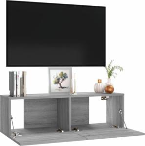 vidaXL vidaXL Ścienna szafka pod telewizor, przydymiony dąb, 100x30x30 cm 4