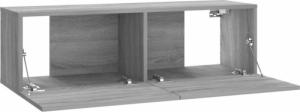 vidaXL vidaXL Ścienna szafka pod telewizor, przydymiony dąb, 100x30x30 cm 6