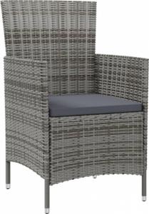 vidaXL vidaXL Krzesła ogrodowe z poduszkami, 2 szt., polirattan, szare 2