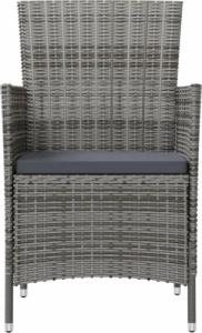 vidaXL vidaXL Krzesła ogrodowe z poduszkami, 2 szt., polirattan, szare 3