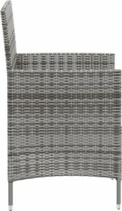 vidaXL vidaXL Krzesła ogrodowe z poduszkami, 2 szt., polirattan, szare 4