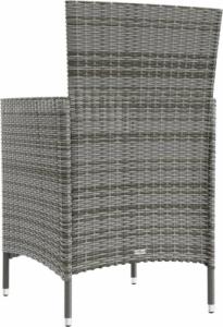 vidaXL vidaXL Krzesła ogrodowe z poduszkami, 2 szt., polirattan, szare 5