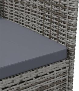 vidaXL vidaXL Krzesła ogrodowe z poduszkami, 2 szt., polirattan, szare 6