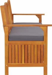 vidaXL Ławka ze schowkiem i poduszką, 170 cm, drewno akacjowe 4