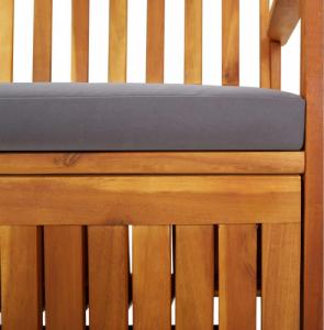 vidaXL Ławka ze schowkiem i poduszką, 170 cm, drewno akacjowe 7