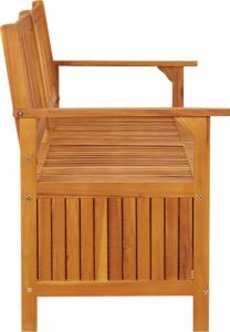 vidaXL Ławka ze schowkiem i poduszką, 170 cm, drewno akacjowe 4