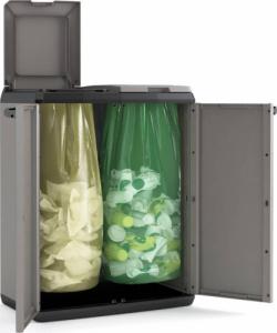 Keter Schowek do segregacji śmieci Split Basic, szaro-czarny, 85 cm 2