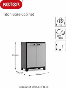 Szafa ogrodowa Keter Keter Szafka do przechowywania Titan, czarno-szara, 100 cm 6