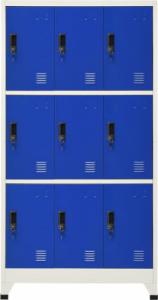 vidaXL vidaXL Szafka zamykana na klucz, szaro-niebieska 90x45x180 cm, stalowa 2