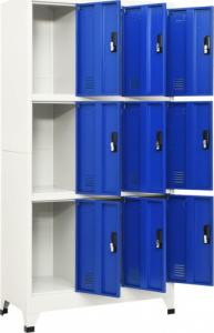 vidaXL vidaXL Szafka zamykana na klucz, szaro-niebieska 90x45x180 cm, stalowa 3