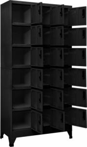 vidaXL vidaXL Szafka zamykana na klucz, czarna, 90x40x180 cm, stalowa 3