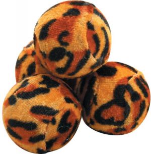 Zolux Zabawki dla kota 4 piłki pluszowe kolorowe 4cm 1