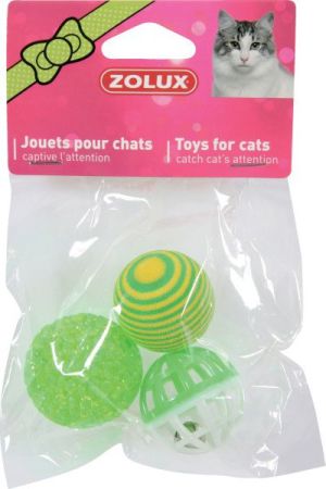 Zolux Zabawki dla kota 3 piłki różne 4 cm 2