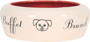 Zolux Miska ceramiczna Buffet dla psa 13 cm 0,3 l - biały/czerwony 1
