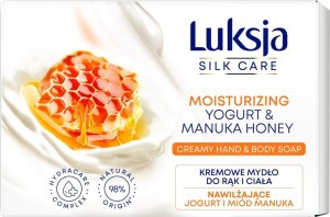 Sarantis Luksja Silk Care Nawilżające Kremowe Mydło w kostce do rąk i ciała - Jogurt i Miód Manuka 100g 2