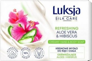 Sarantis Luksja Silk Care Odświeżające Kremowe Mydło w kostce do rąk i ciała - Aloes i Hibiskus 100g 1