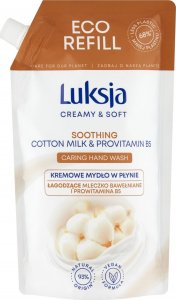 Sarantis Luksja Creamy & Soft Łagodzące Kremowe Mydło w płynie Mleczko Bawełniane i Prowitamina B5 500ml 1