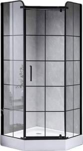 INDES czarna kabina ścianka prysznicowa kratka 90x90cm 1