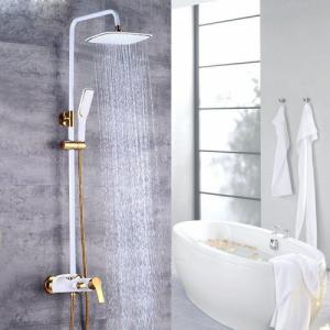 Zestaw prysznicowy INDES Biało złoty zestaw prysznicowy 1
