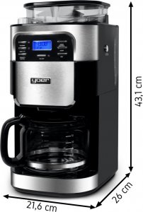 Ekspres przelewowy Yoer CMG01BK Czarno-srebrny 12