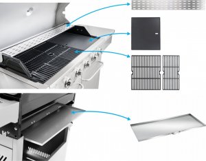 Yoer SteakKing GG02S Grill ogrodowy gazowy 22.1 kW 43 cm x 36 cm 11