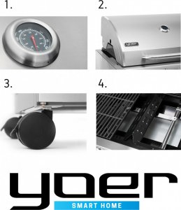 Yoer SteakKing GG02S Grill ogrodowy gazowy 22.1 kW 43 cm x 36 cm 12