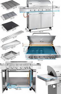 Yoer SteakKing GG02S Grill ogrodowy gazowy 22.1 kW 43 cm x 36 cm 13