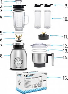 Blender kielichowy Yoer JB03S 15