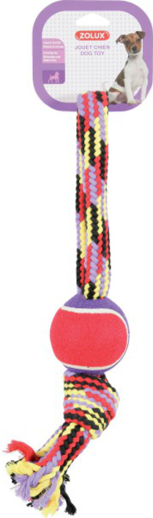 Zolux Zabawka ze sznura z piłką tenisową, uchwyt 40 cm 1