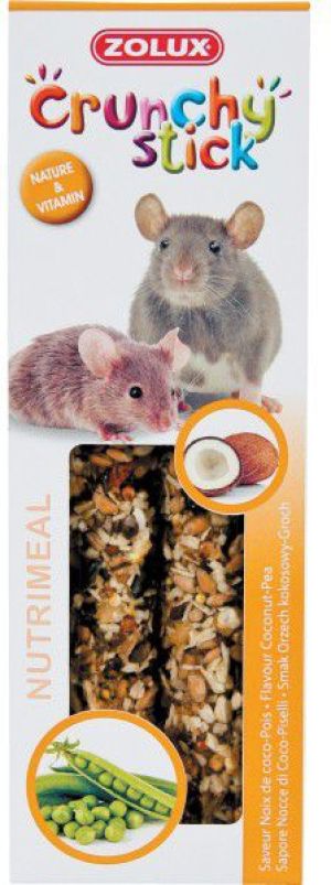 Zolux Crunchy Stick szczur/mysz orzech kokosowy/groch 115 g 1