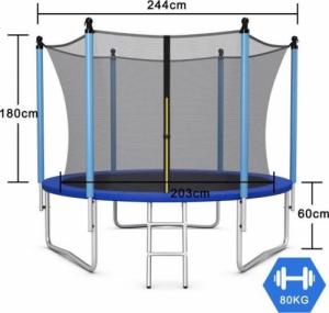 Trampolina ogrodowa Costway TW10045 z siatką wewnętrzną 8 FT 244 cm 3