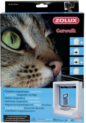 Zolux Drzwiczki dla kota do drzwi drewnianych z magnetycznym zamykaniem - białe 1