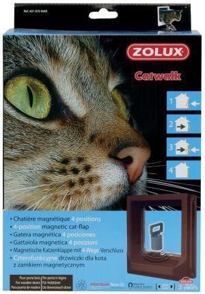 Zolux Drzwiczki dla kota do drzwi drewnianych z magnetycznym zamykaniem - brązowe 1