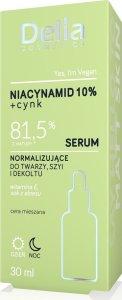 Delia Niacinamid 10% + Cynk - 81,5% z natury - Serum normalizujące do twarzy, szyi i dekoltu 30ml 1