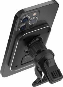 CubeNest Magnetyczna bezprzewodowa ładowarka samochodowa S1C1- Czarna skóra 4