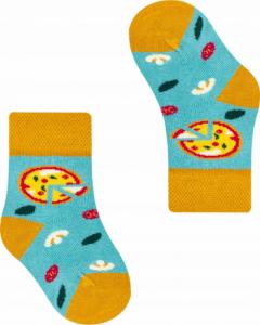 FAVES. Socks&Friends Śmieszne kolorowe skarpetki, PIZZA dzieci 14-19 1