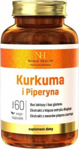 Noble Health Noble Health, Kurkuma i Piperyna + Imbir, 60 kapsułek - Długi termin ważności! 1