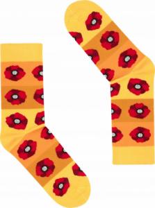 FAVES. Socks&Friends Śmieszne kolorowe skarpetki, CZERWONE MAKI 36-41 1