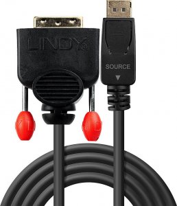 Kabel Lindy DisplayPort - DVI-D 1m czarny (41490) 2