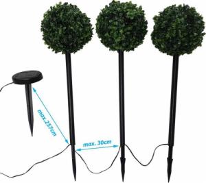 Saska Garden ZESTAW LAMP SOLARNYCH 3 KUL BUKSZPANOWYCH 27LED 4