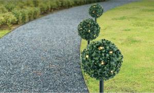 Saska Garden ZESTAW LAMP SOLARNYCH 3 KUL BUKSZPANOWYCH 27LED 6